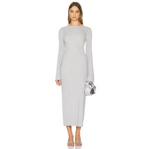 SHOW ME YOUR MUMU City Dress ribbed knit Silver Shimmer size XL NWT $198msrp